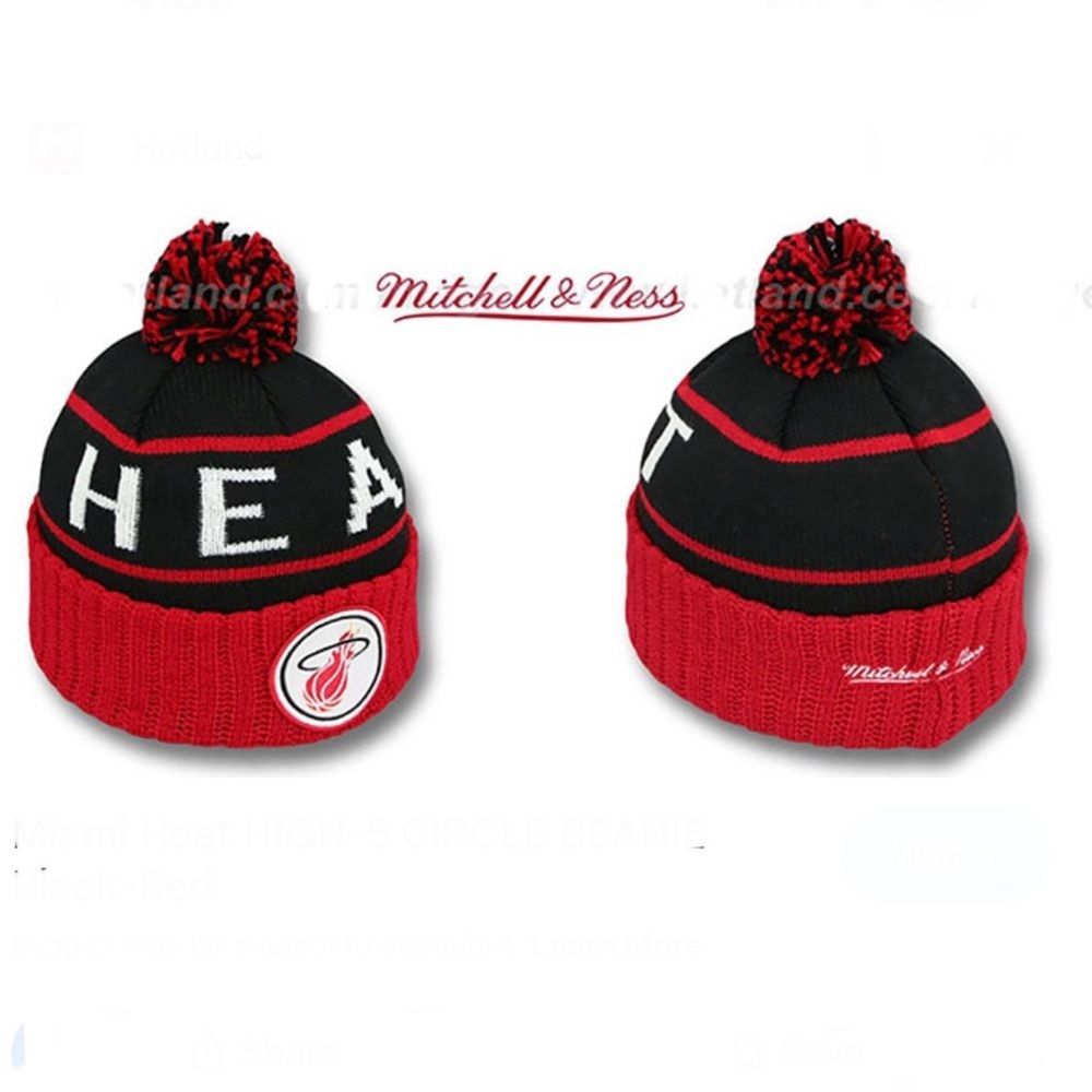 NBA Miami Heat Mitchell & Ness Winter Knit Beanie Hat